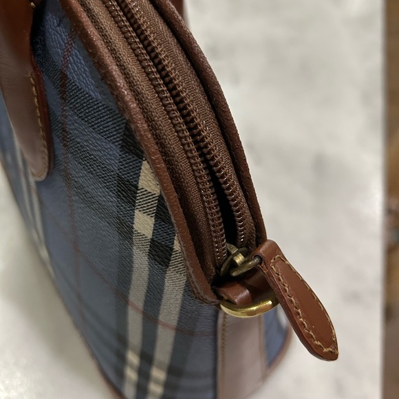 Burberry Convertible Dome Satchel Blue Haymarket Plaid - Picture 14 of 15